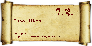Tusa Mikes névjegykártya